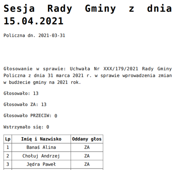 SYSTEM MOŻE WYGENEROWAĆ PROTOKÓŁ Z SESJI.